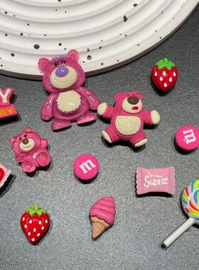 新款可爱立体卡通草莓熊洞洞鞋EVA洞洞包手工材料DIY饰品配件现货