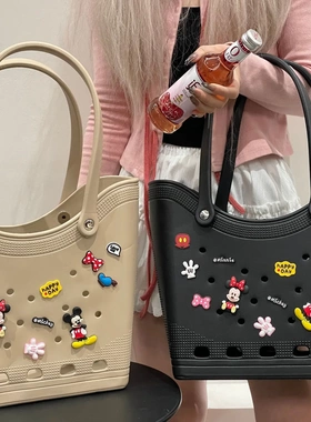 EVA洞洞包2025新款时尚海边防水沙滩包外出大容量单肩手提包DIY