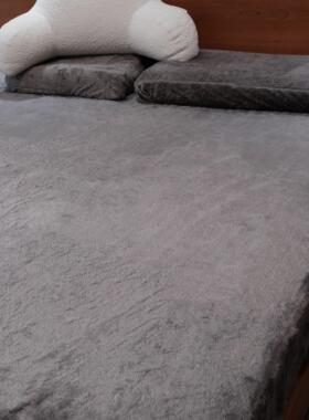 长毛北极绒床笠冬季加厚保加高深床垫保护罩席梦思法兰绒床罩床笠