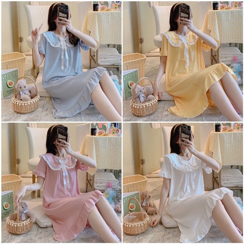跨境直播睡衣女夏短袖仙女宫廷风娃娃领公主风睡裙家居服,女士内衣/男士内衣/家居服,睡袍/浴袍,淘宝优惠券,粉丝福利购,淘宝优惠卷