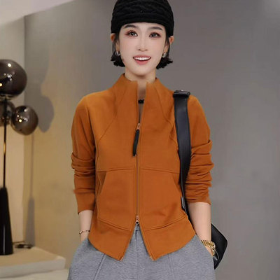 立领拉链开衫卫衣外套女款春秋季2025新款爆款时尚洋气长袖上衣女
