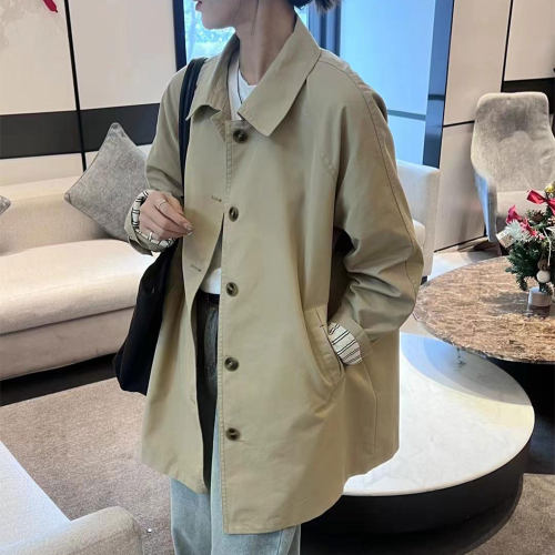 卡其色风衣外套女2026年春秋季新款韩版女装高级感宽松中长款大衣