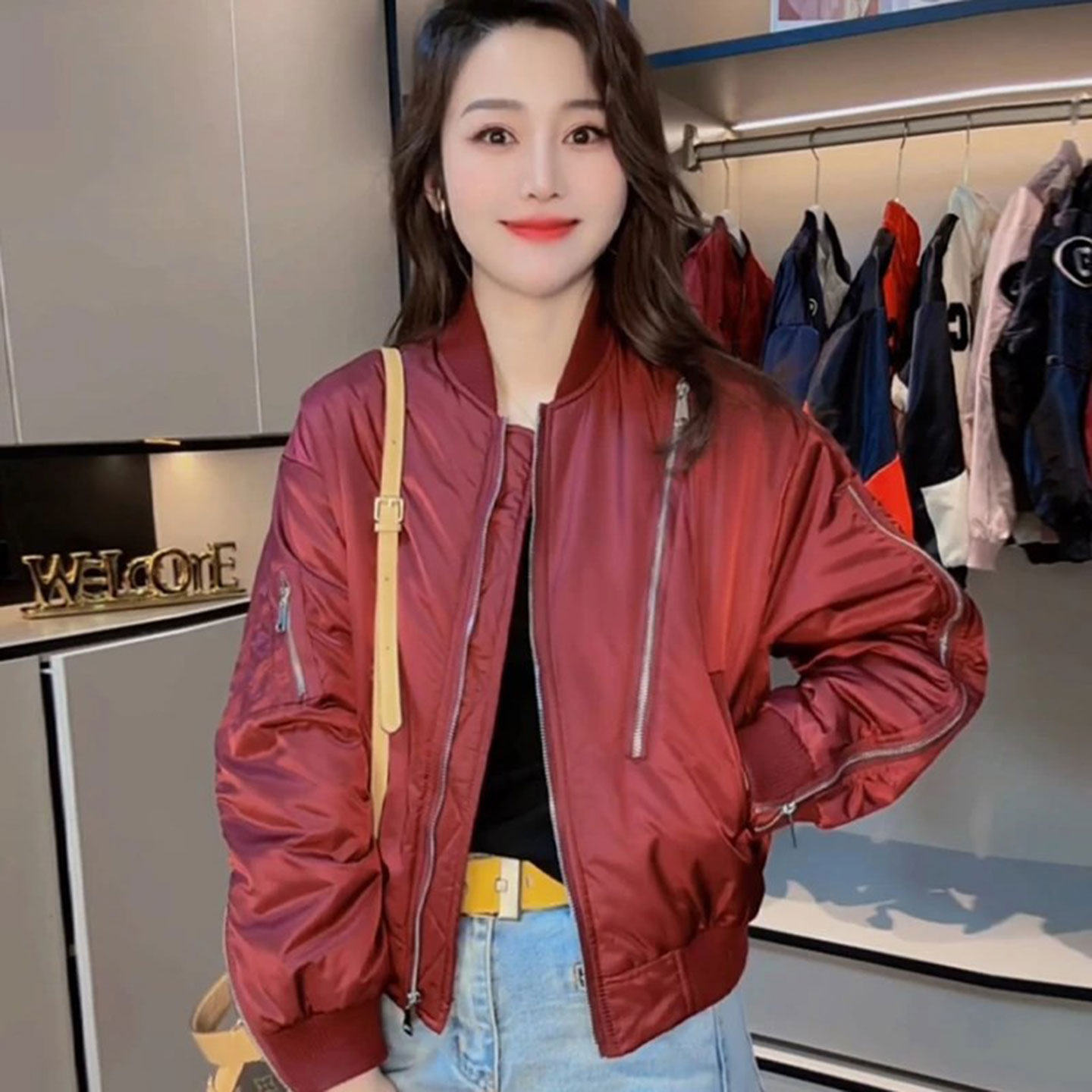 夹棉棒球服外套女短款2025春秋新款爆款小个子二棉女装飞行员夹克