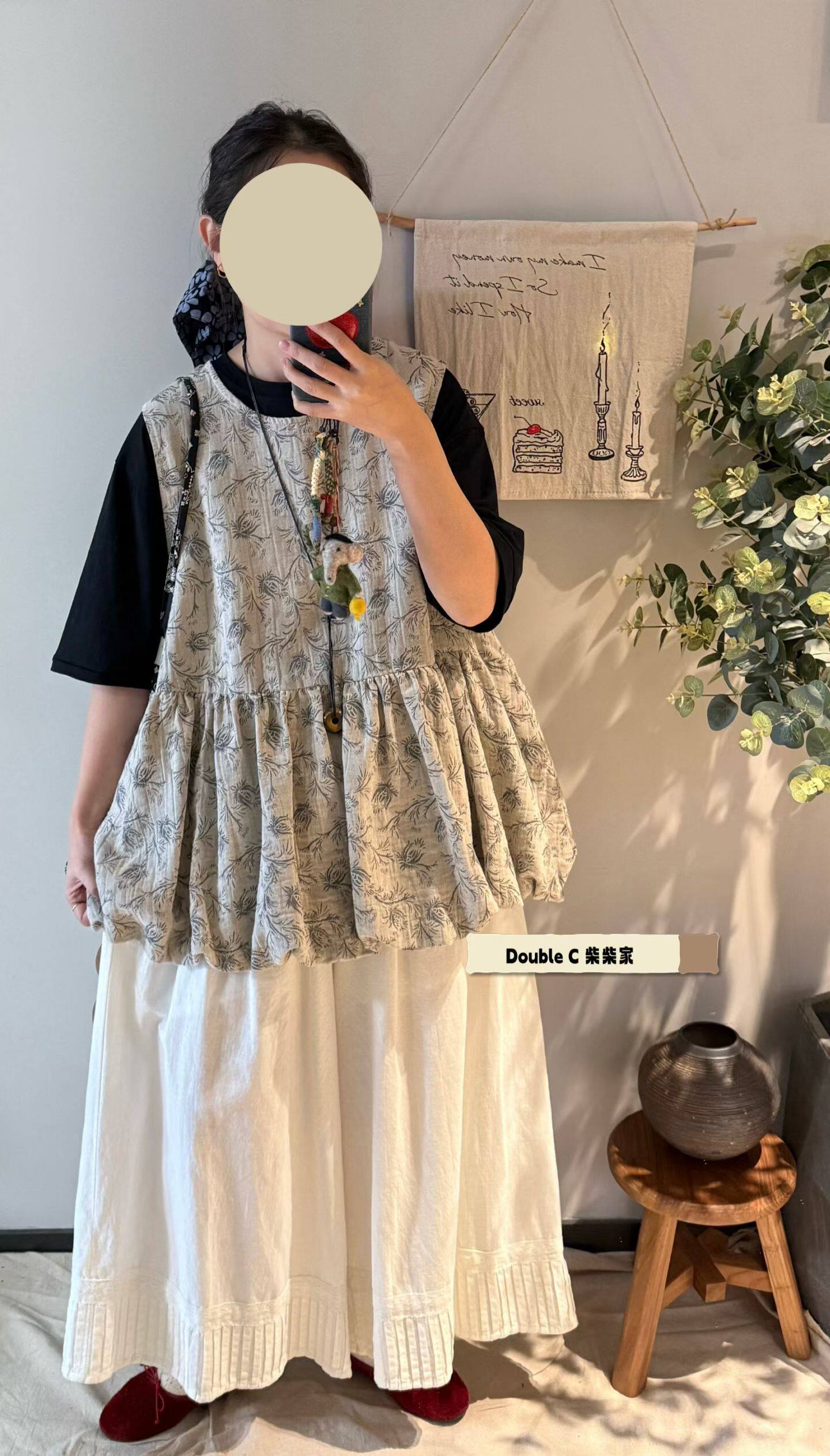 2026春季新款中长款复古文艺提花背心裙女