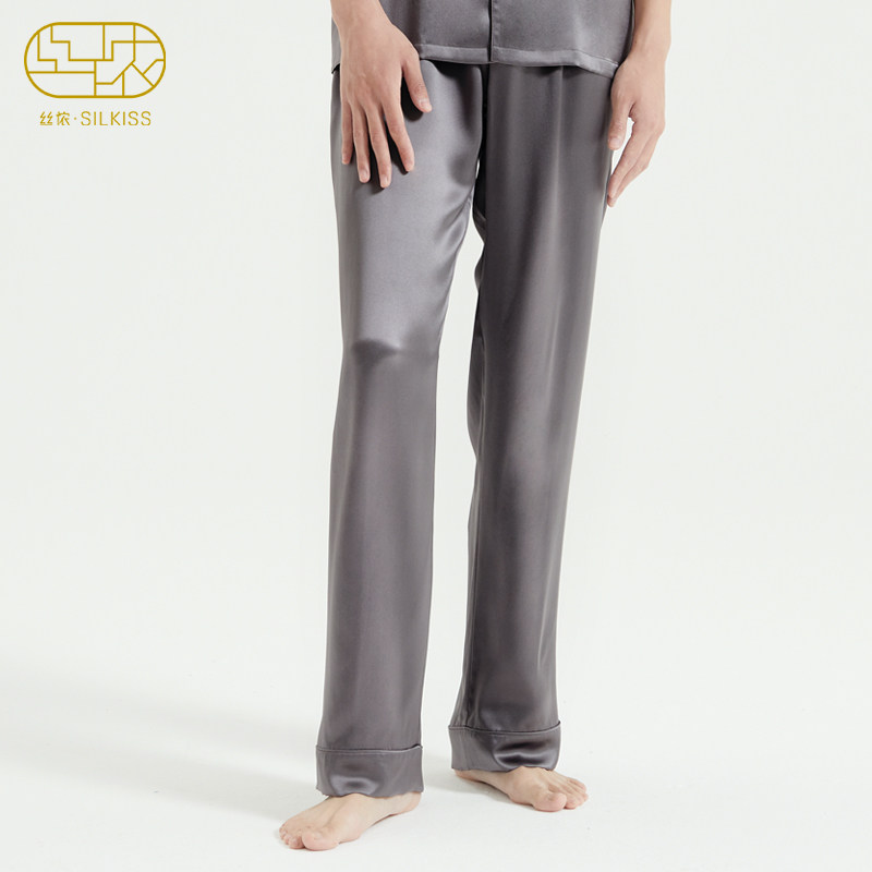 丝侬睡裤简约中式桑蚕丝情侣裤子