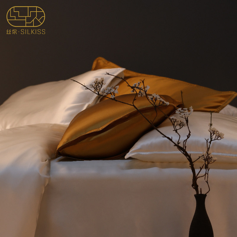 Silkiss/丝侬纯色简约真丝天然桑蚕丝床上用品新婚四件套|msdalam kategori seperai dan bantal, pakej peralatan tempat tidur/Sebuah keluarga empat/Keping kit - dari Buy2taobao.com untuk memberikan perkhidmatan ejen Taobao profesional membeli