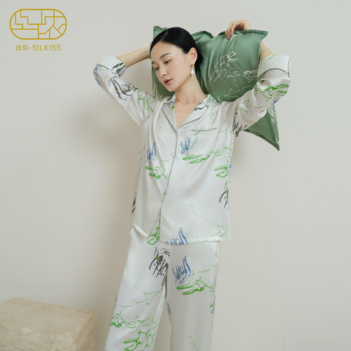 丝侬高级印花真丝睡衣