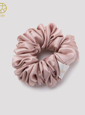 SILKISS/丝侬专柜级重磅真丝发圈女纯色桑蚕丝盘发箍橡筋发绳发饰