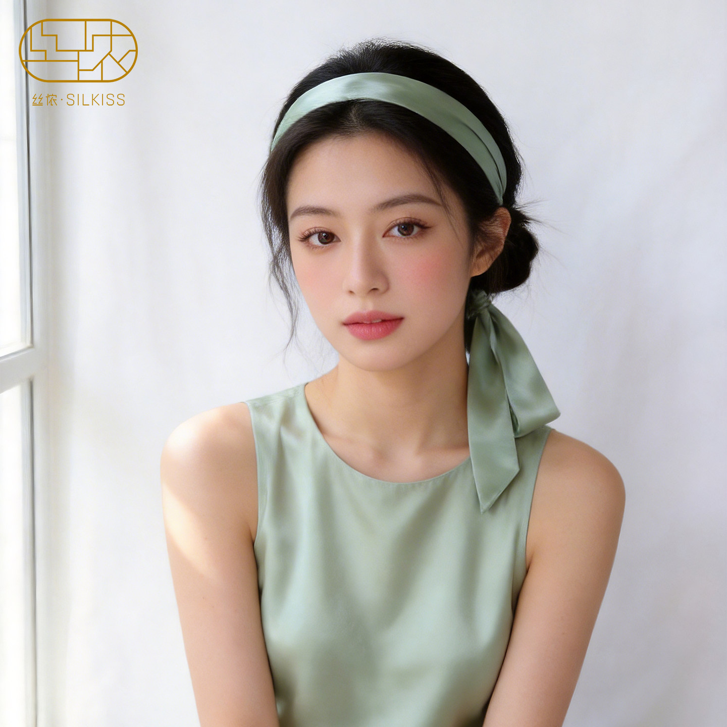 云月』丝侬真丝发带桑蚕丝发束飘带高级碎花敷面膜洗脸发箍头饰女