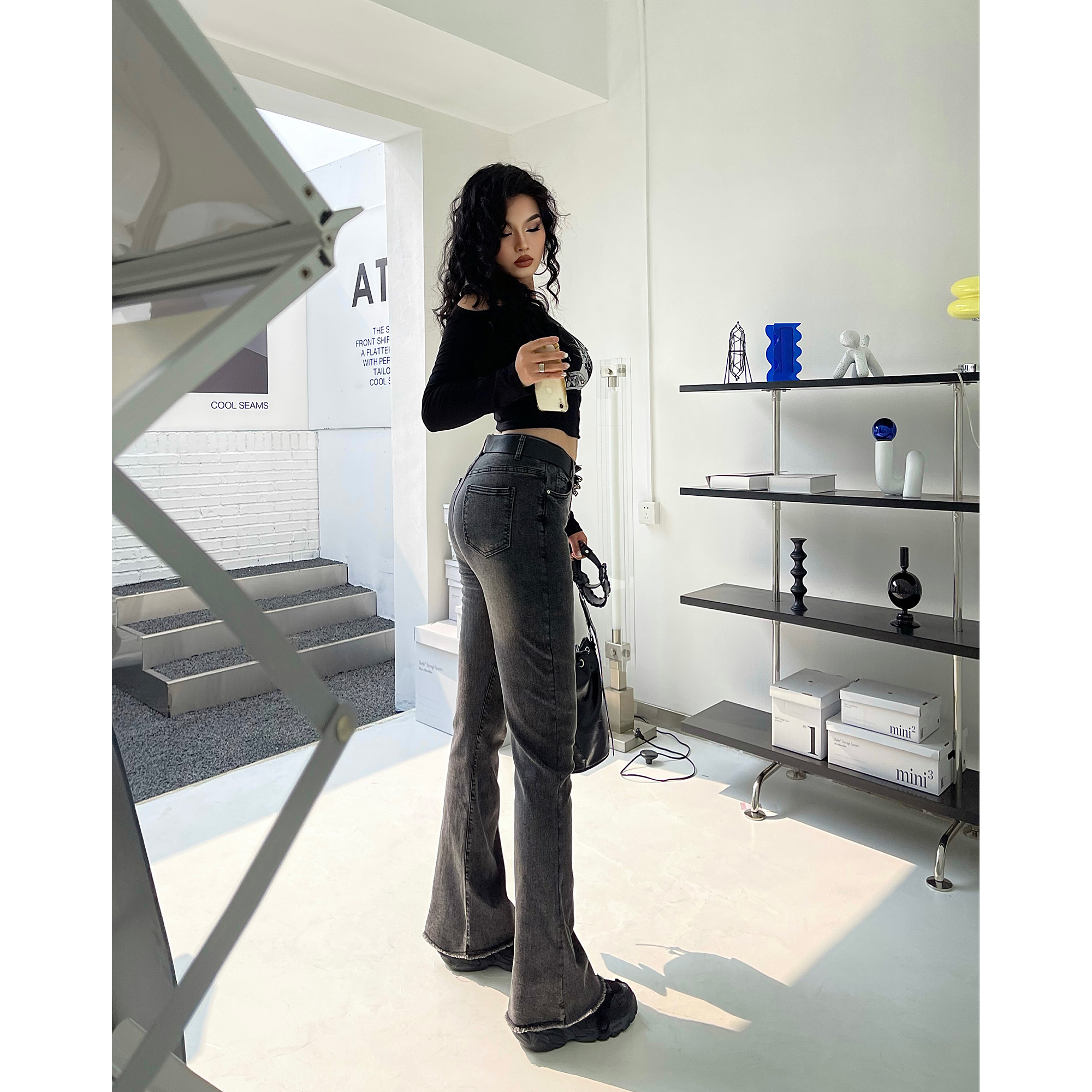 微喇长裤常规牛仔四季