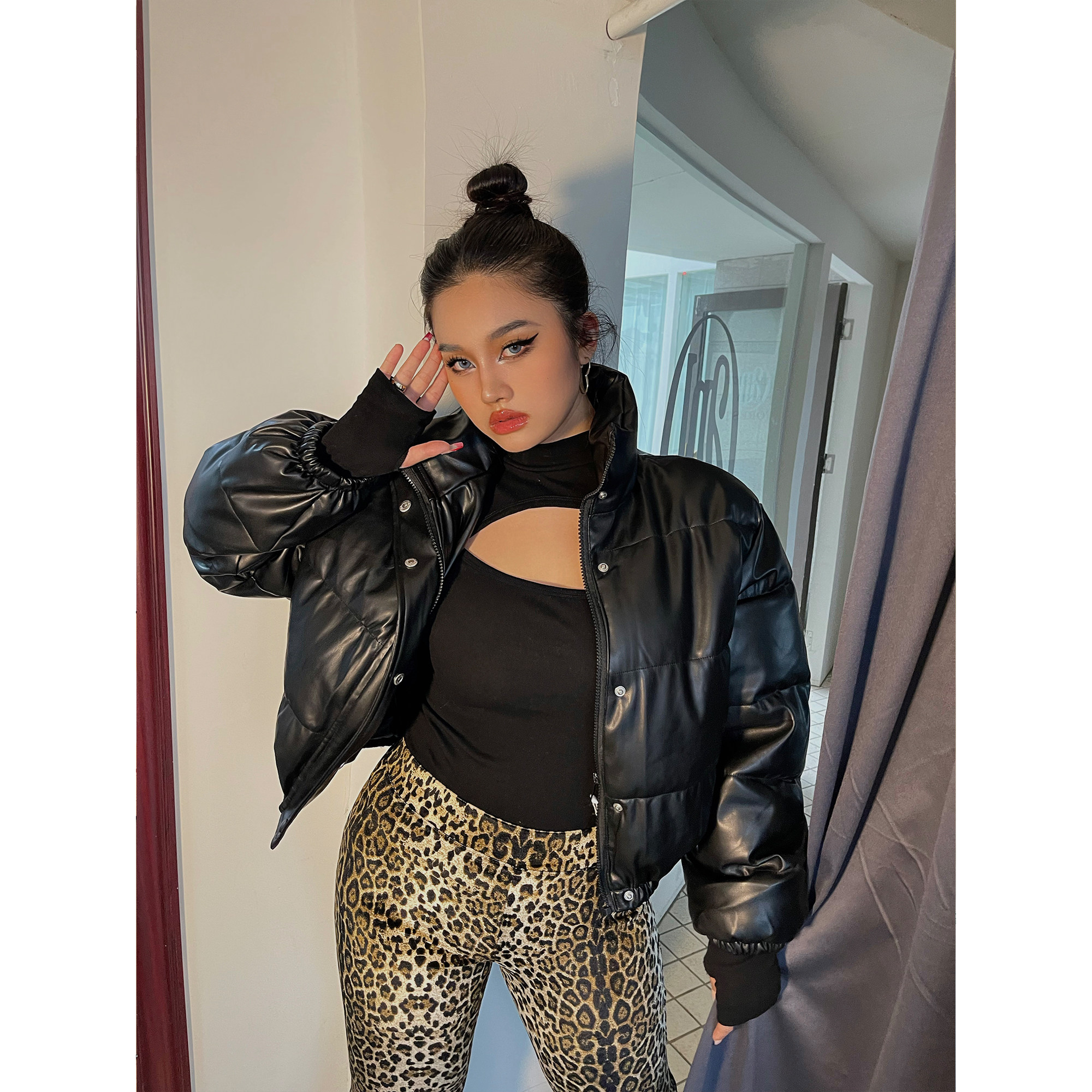 楠哥微胖短款羽绒服女加厚小个子2022年新款美式修身轻薄秋冬外套