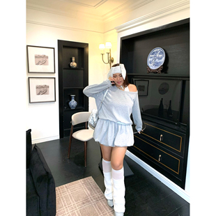 胖mm宽松百搭假两件长袖 女秋冬大码 卫衣 运动套装 楠哥微胖纯欲时尚