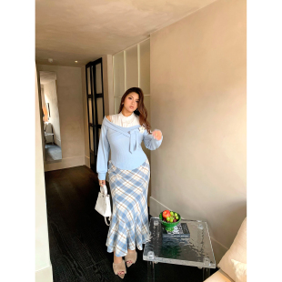 大码 楠哥微胖mm法式 女秋冬季 高级感套装 百搭包臀半身裙 温柔风时尚