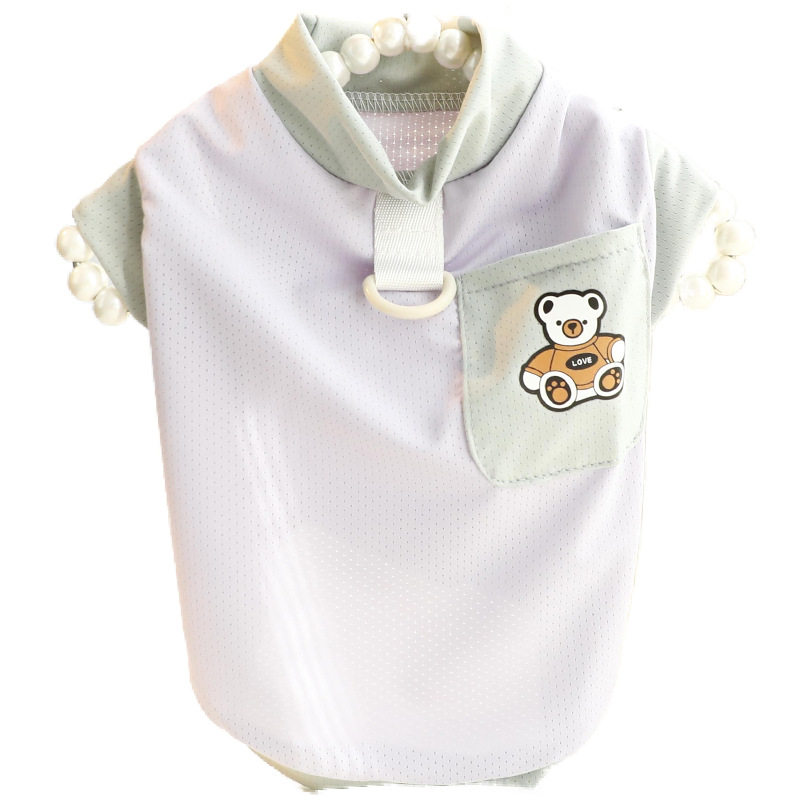狗狗衣服春夏装薄款猫咪口袋小熊T恤网眼牵引小型犬泰迪宠物6754