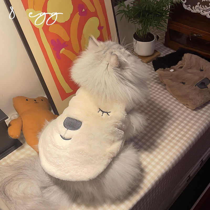 厂家直售帅气宠物衣服冬天季加绒保暖布偶蓝猫英短小猫猫背心马甲