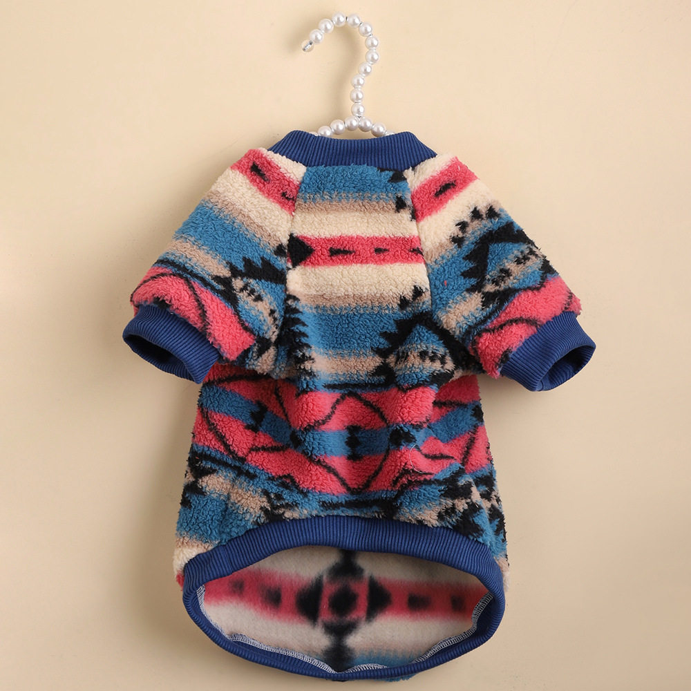 狗狗衣服秋冬款ins风猫咪衣服可爱条纹毛绒卫衣跨境货源宠物衣服