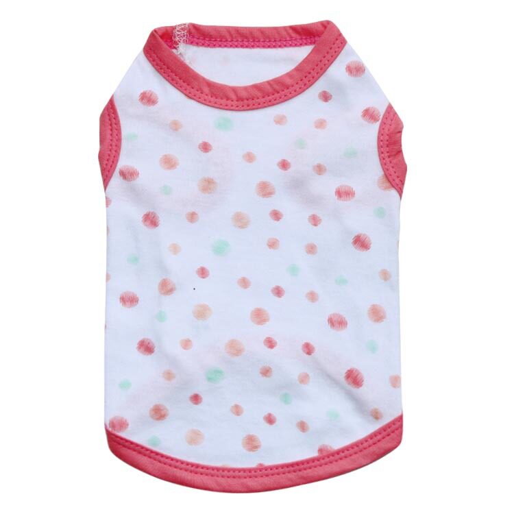 狗狗猫咪服装宠物衣服糖果色印波点汗布小型幼犬宠物背心春夏新款