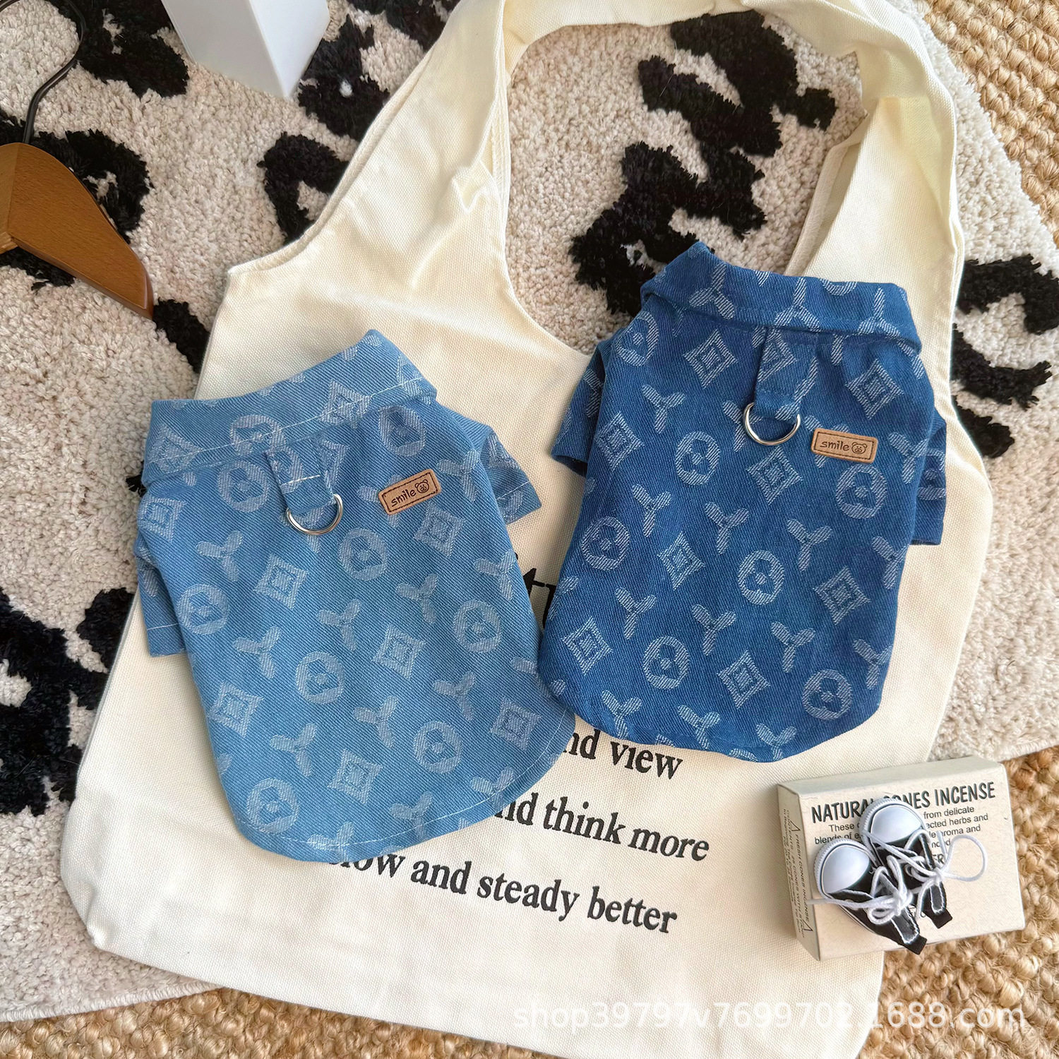 跨境秋冬防风牛仔衬衫猫猫狗狗衣服保暖潮牌帅气宠物服饰批发代发