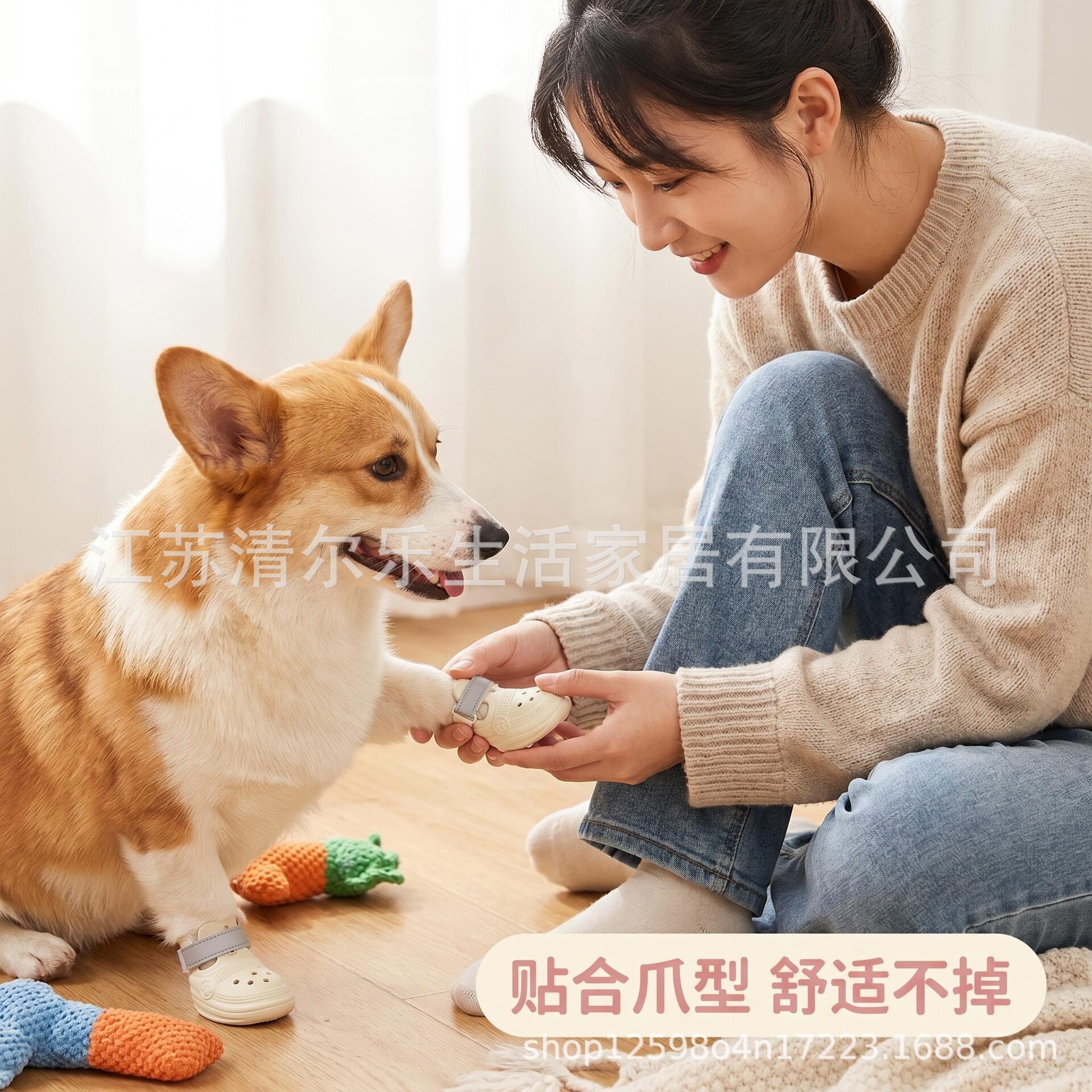 狗狗鞋子夏季狗鞋EVA宠物鞋子耐磨跨境柯基博美中小型犬穿坏包赔