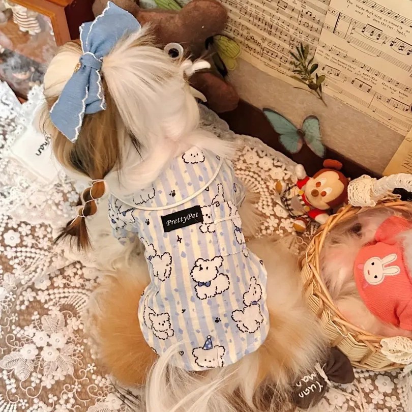 春秋季宠物打底睡衣短袖薄绒衣服洋气防掉毛薄款新款布偶狗狗泰迪