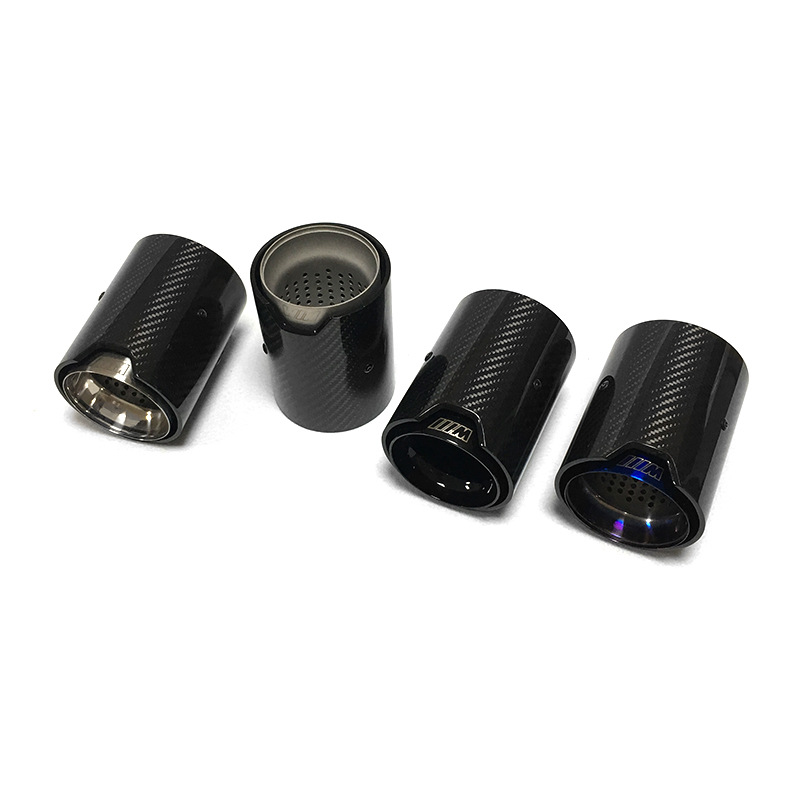 适用宝马M3M4高品质M标真碳纤维尾喉无损改装排气管烤蓝尾咀批发