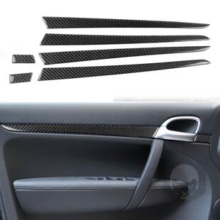 适用于保时捷老卡宴Cayenne 真碳纤维车门装饰条汽车内饰改装配件