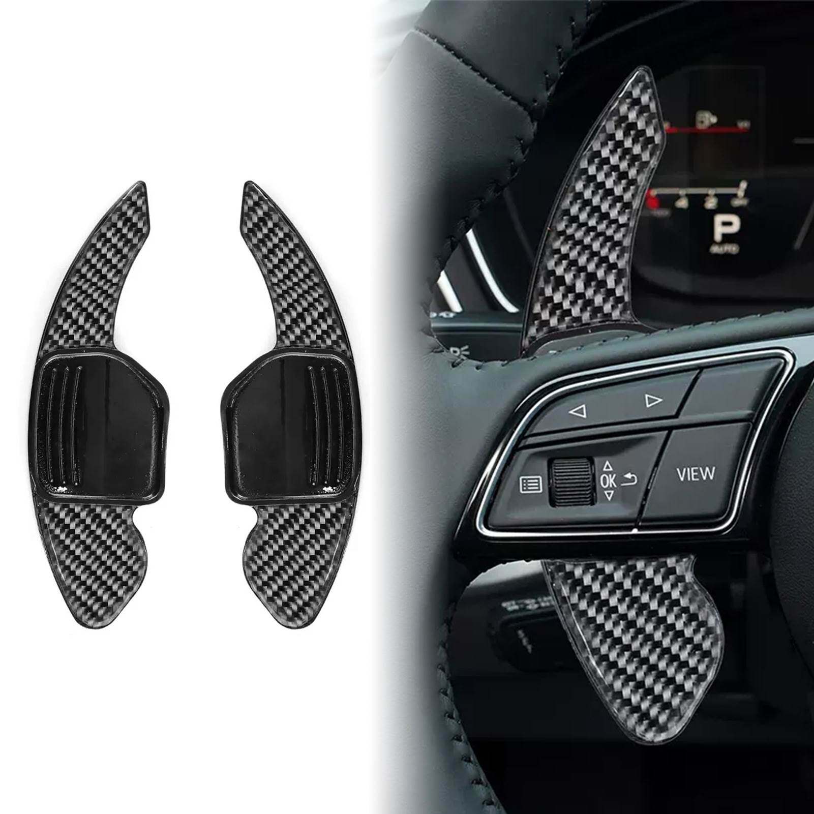 适用奥迪A3/A4L/A5/A6L/A7/A8/TT/SQ3Q5Q7碳纤方向盘换挡拨片内饰