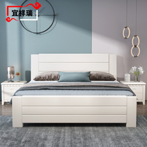 現代簡約全實木床白色橡木1.8米雙人床1.5m1.2單人床1.35主臥家具