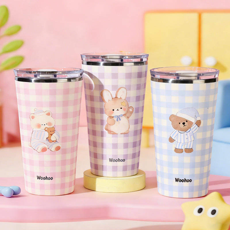 新款软萌治愈小奶杯304不锈钢夏季保冷水杯学生女办公室桌面杯子,餐饮具,保冷/保温杯,淘宝优惠券,粉丝福利购,淘宝优惠卷