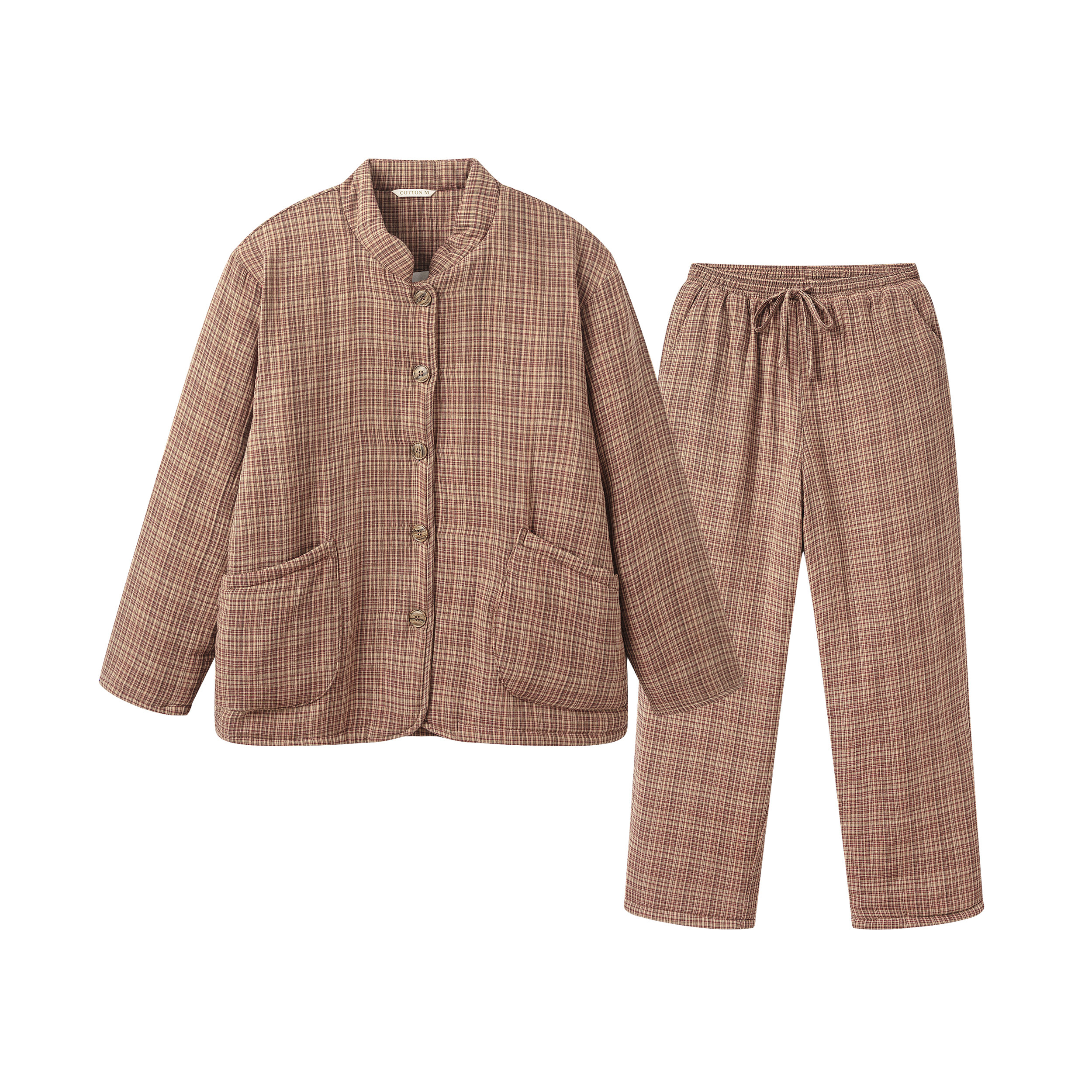 睡衣全棉男女款秋冬款纯棉双层纱长袖长裤格子夹棉家居服情侣套装,女士内衣/男士内衣/家居服,睡衣/家居服套装,淘宝优惠券,粉丝福利购,淘宝优惠卷