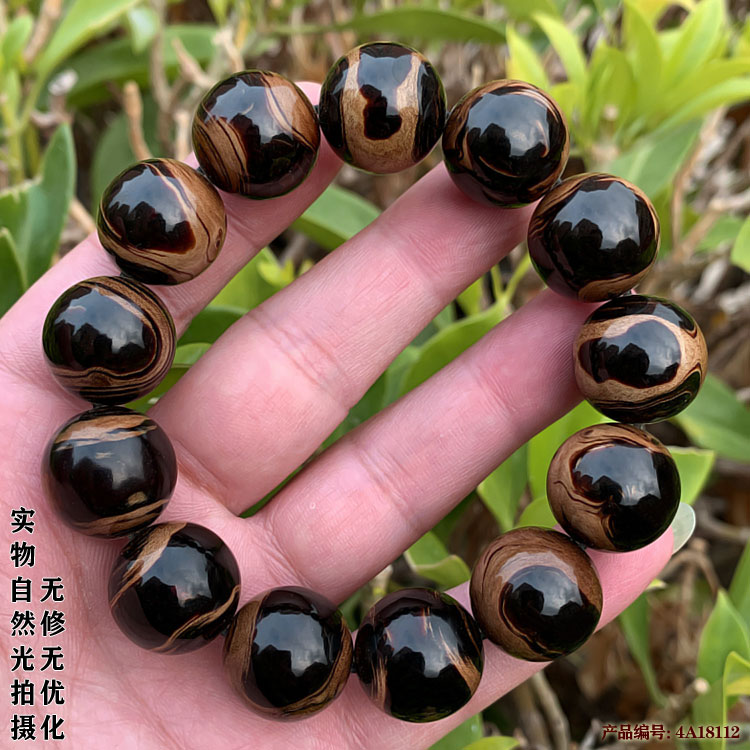 佛珠男女情侶收藏級1.8cm山水紋