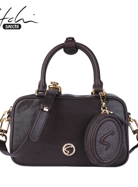 沙驰女包真皮轻奢新款质感时尚百搭简约牛皮单肩包斜挎包手提包潮