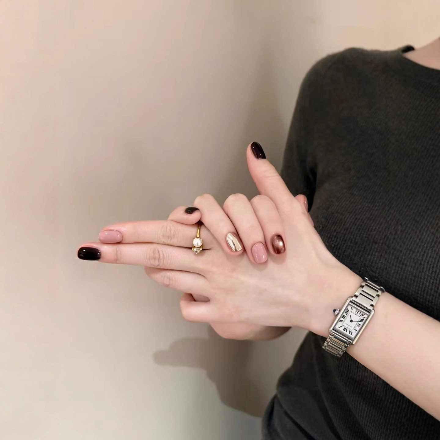 手工穿戴甲冬日新款甜酷黑粉金棕琥珀猫眼甲片暗黑风显白美甲贴片,彩妆/香水/美妆工具,穿戴甲/甲片,淘宝优惠券,粉丝福利购,淘宝优惠卷