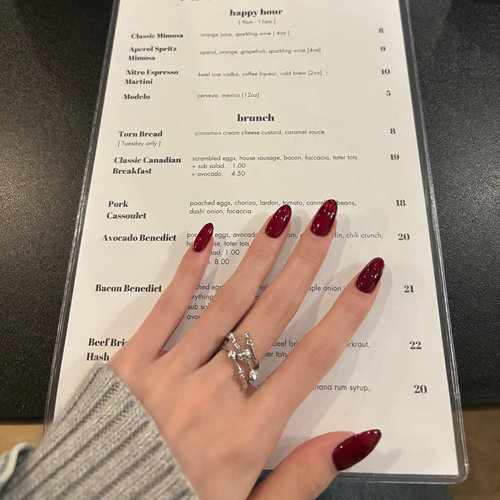 【车厘子红】秋日氛围透红美甲纯色显白简约指甲气质ins高级穿戴