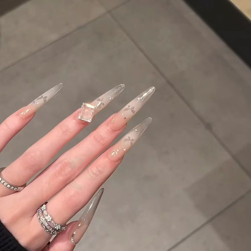 【冰露晨蝶】气质纯欲风高级冰透仙气蝴蝶带钻纯手工可拆卸穿戴甲