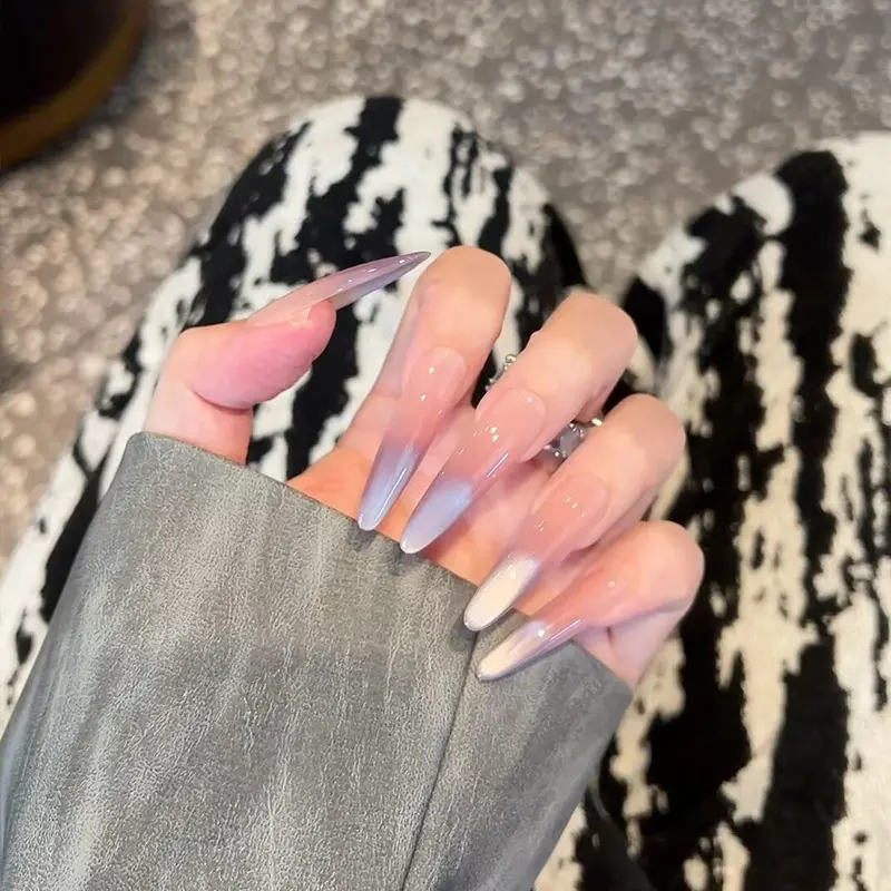 紫韵纯手工穿戴甲猫眼渐变细狗指甲美甲显白可拆卸高级ins风新款