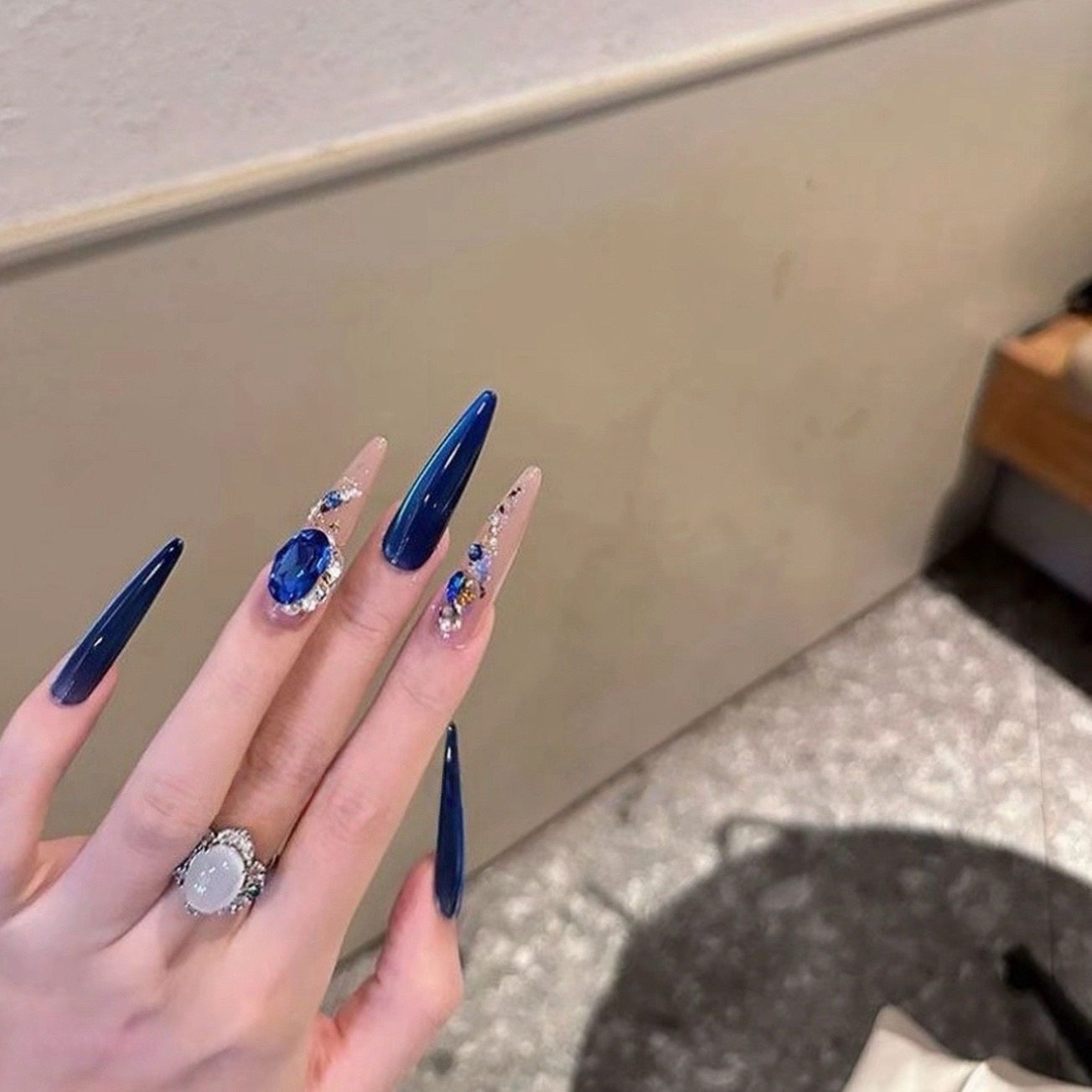 【藏海】蓝色系富家千金御姐风纯手工穿戴甲高级闪钻球清新美甲,彩妆/香水/美妆工具,穿戴甲/甲片,淘宝优惠券,粉丝福利购,淘宝优惠卷