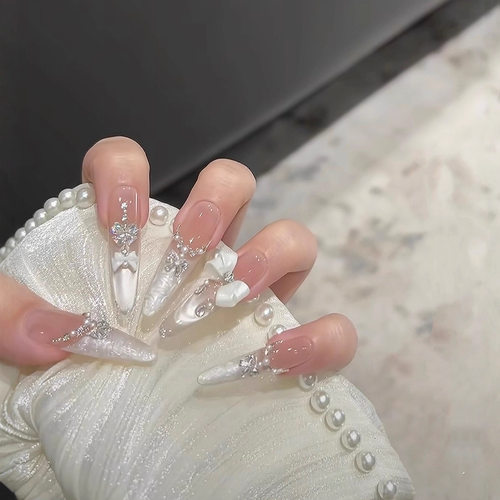 【白色恋人】新款纯手工穿戴甲原创设计精致显白高级纯手作美甲片