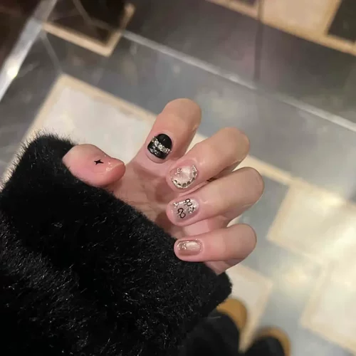 纯手工穿戴甲可爱甜酷爆闪碎钻猫眼辣妹美甲可拆卸重复使用穿戴甲