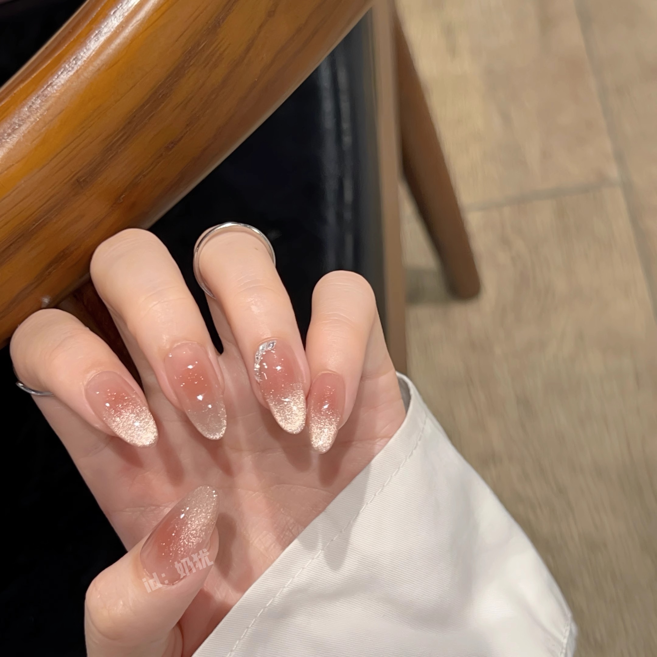 【鎏金岁月】高质纯手猫眼渐变超闪锆石碎钻穿戴甲美甲成