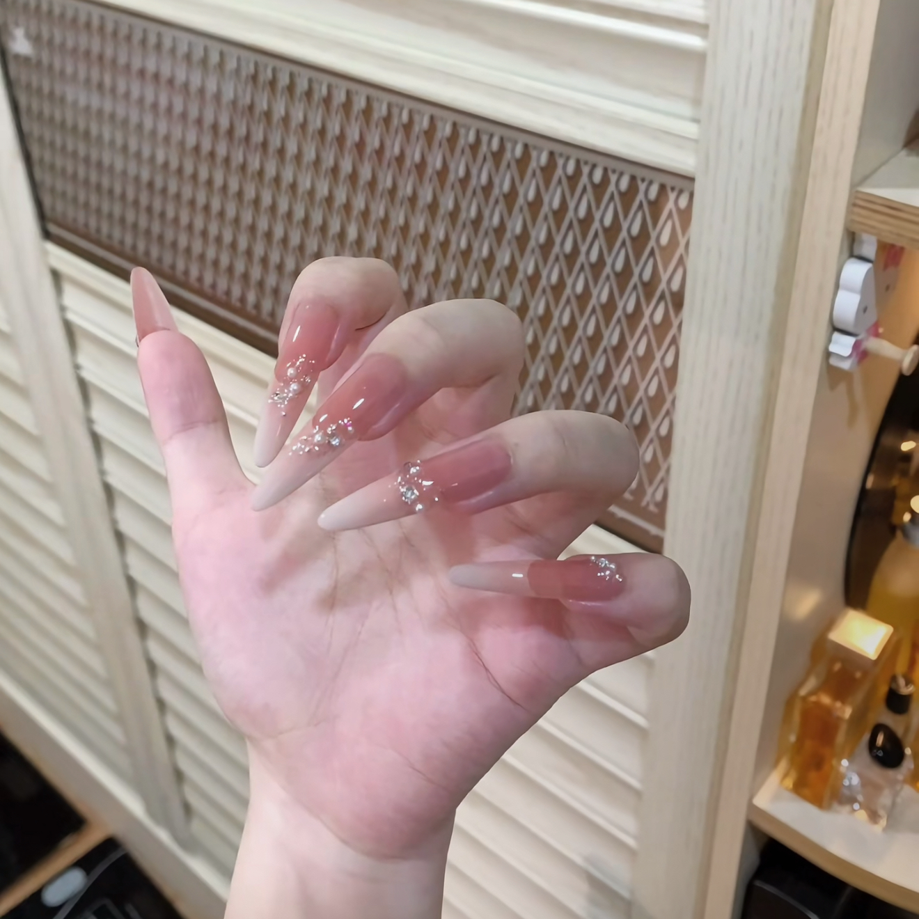 【温柔海棠】新款气质氛围感美甲腮红法式穿戴甲纯手作裸色甲片