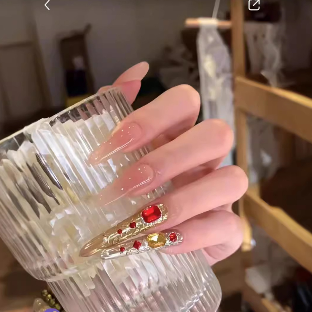 纯手工穿戴美甲熹妃回宫护甲国风时尚爆款小众甄美甲1091