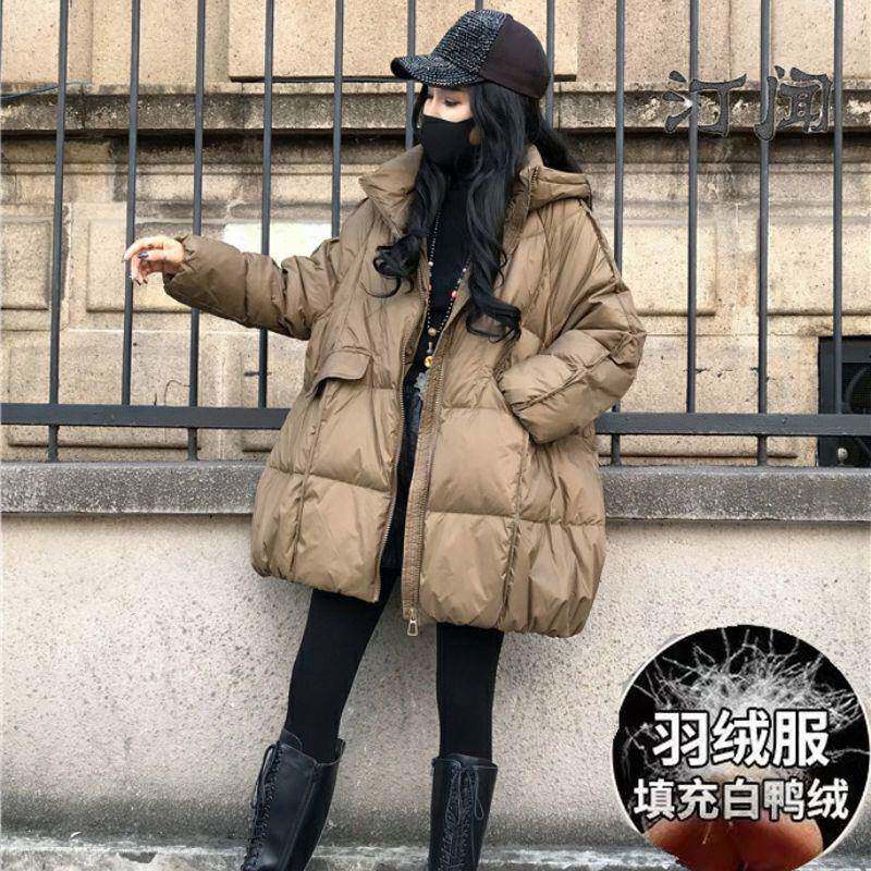 欧洲站大码女装羽绒服2025秋冬新款加厚设计感连帽中长款休闲外套