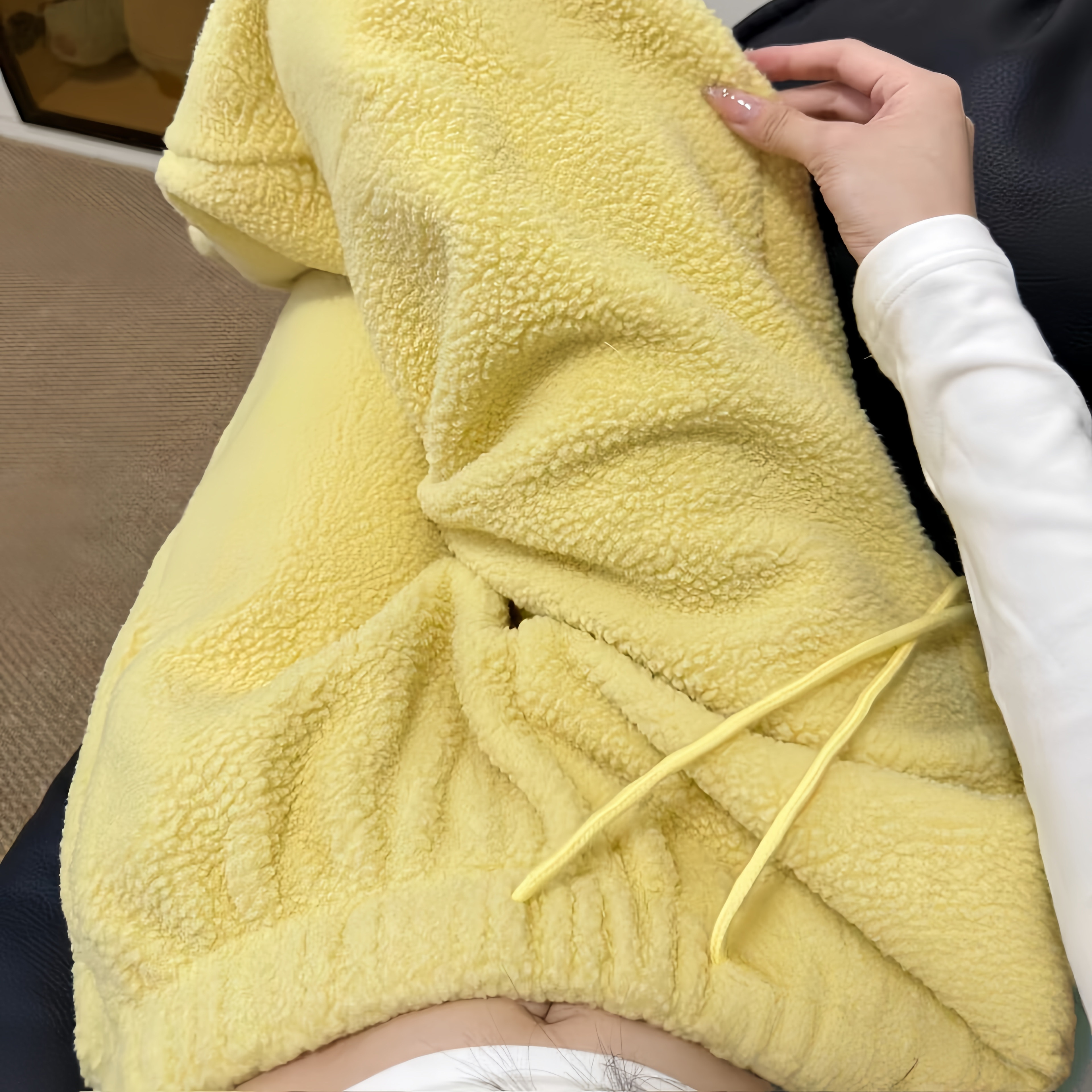双面摇粒绒裤子女冬季慵懒风