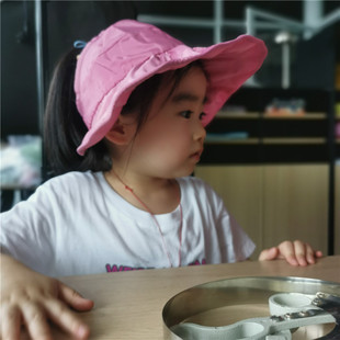 儿童帽子男童夏季女童太阳帽宝宝防晒遮阳帽大檐空顶成人亲子凉帽