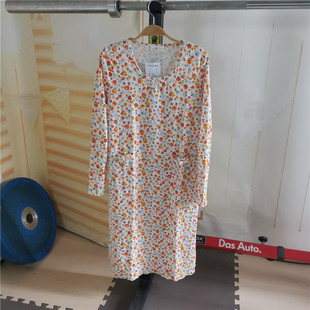 睡衣睡裙女森系春秋棉裙印花长袖可爱新款日系甜美家居服长款裙子