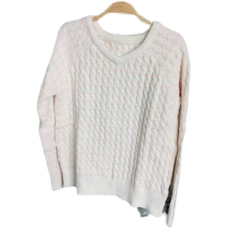 SOFT AND CUTE WOMENS PAJAMAS TOPS CASUAL LOUNGEWEAR LONG-SLEEVED V. NECKS CAN BE WORN OVER SPRING AUTUMN AND WINTER TOPS
