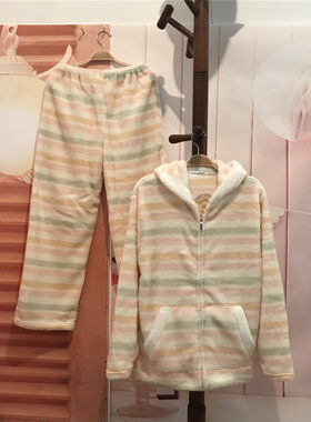 珊瑚绒长袖卡通甜美风加厚家居服