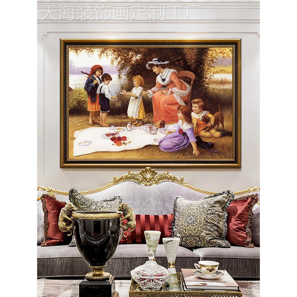 网红《慈级爱》玄世名画欧式人物关装饰别墅餐厅卧室覆界古高感挂图片