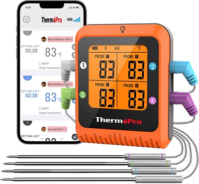 美国代购ThermoPro TP930 Meat Thermometer 烤肉温度计蓝牙500ft